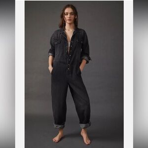 Stylish Black Denim Jumpsuit